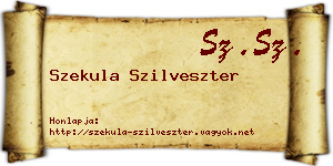 Szekula Szilveszter névjegykártya